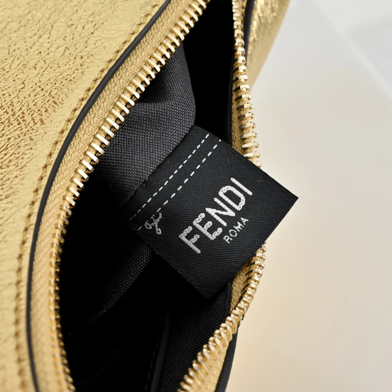 Fendi Crescent Shoulder Bag in Gold · view 8