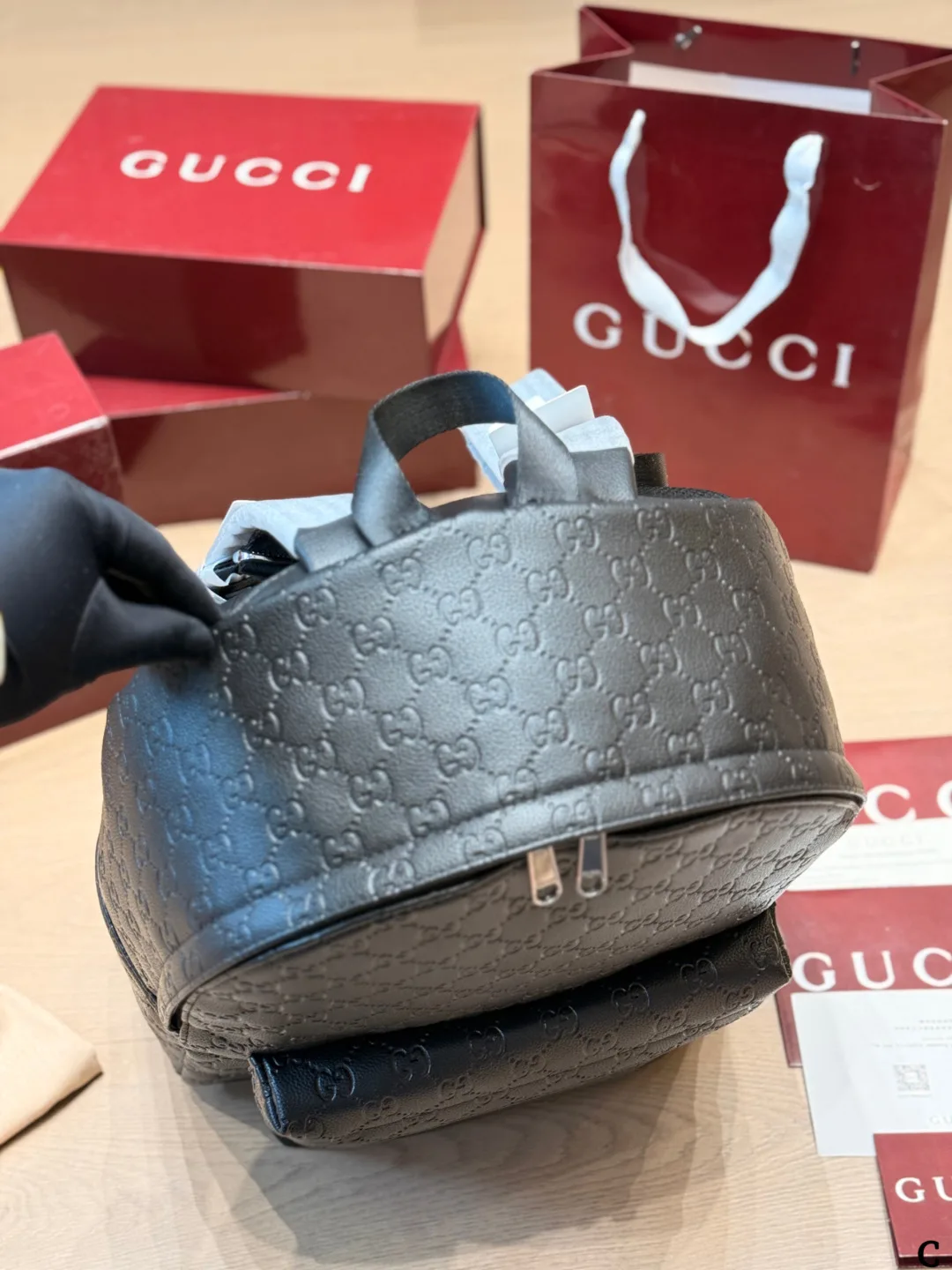 Gucci Cowhide Backpack in Black · view 5