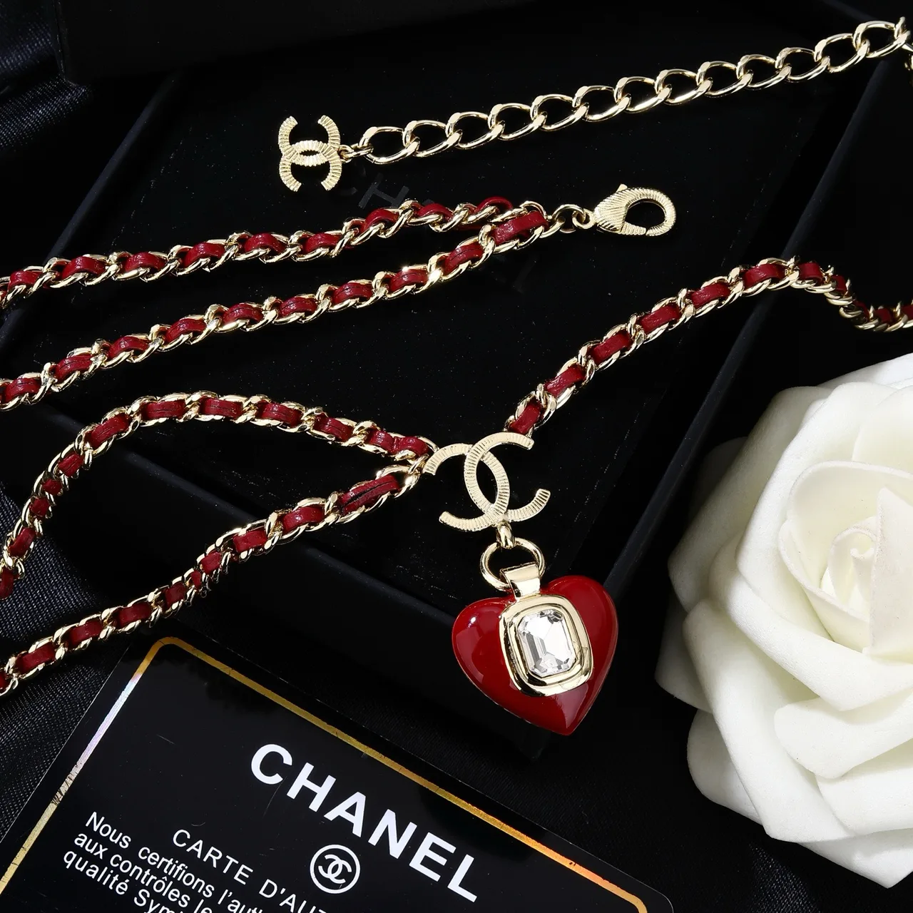 Chanel Chain Belt in Red · view 5