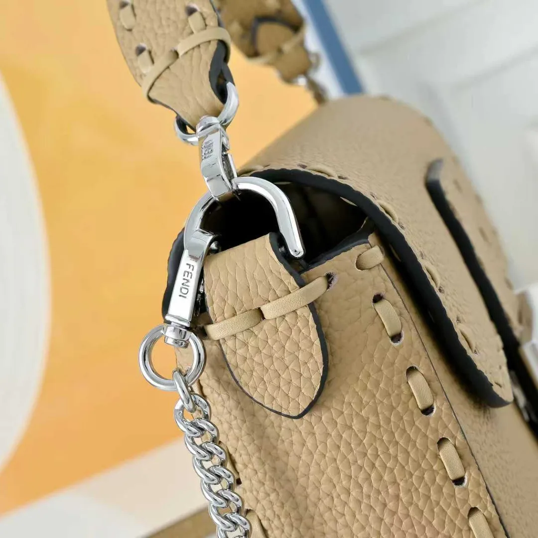 Fendi Baguette Smooth Shoulder Bag in Beige · view 5