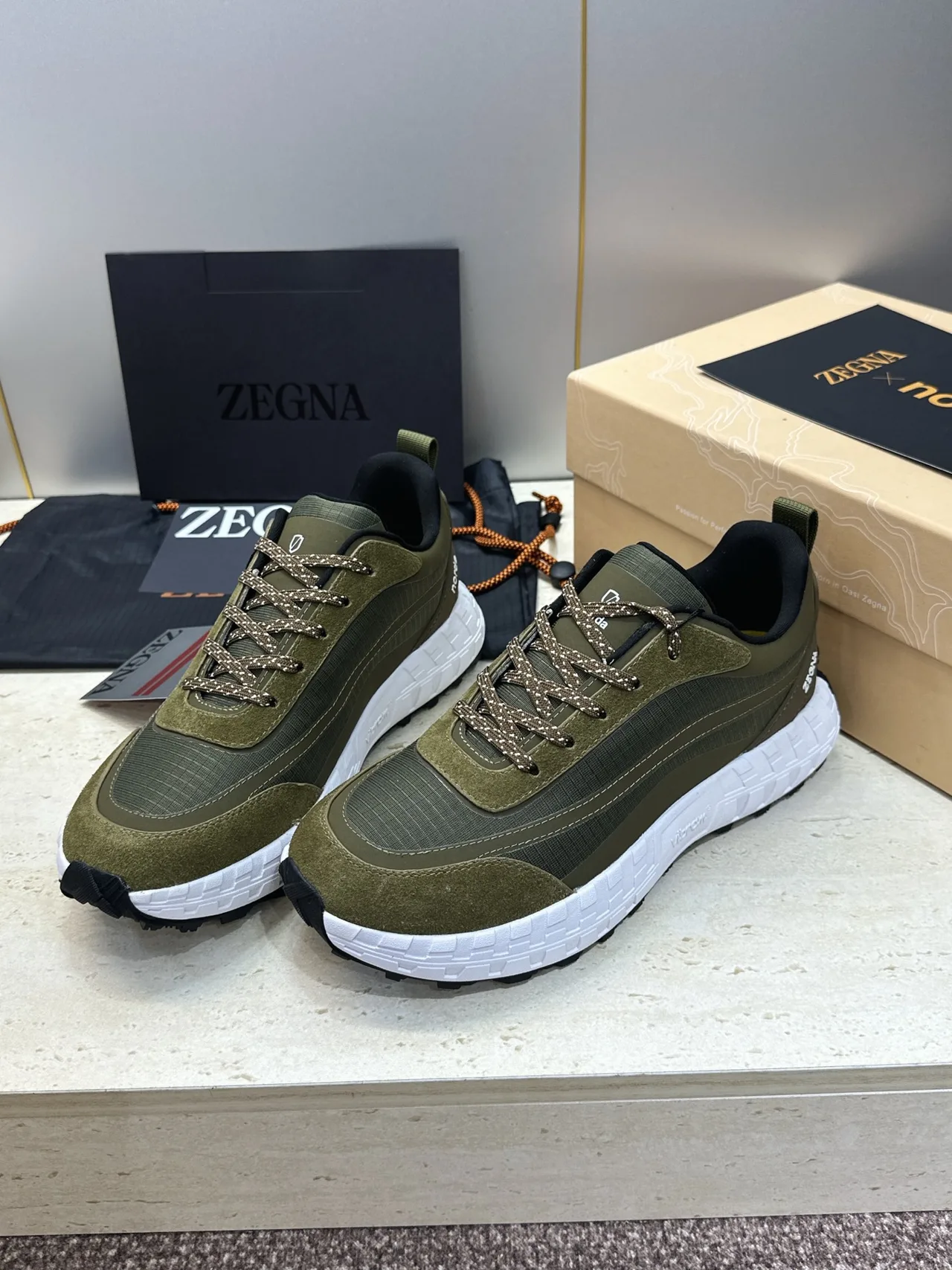Zegna Sneakers in Green · view 3