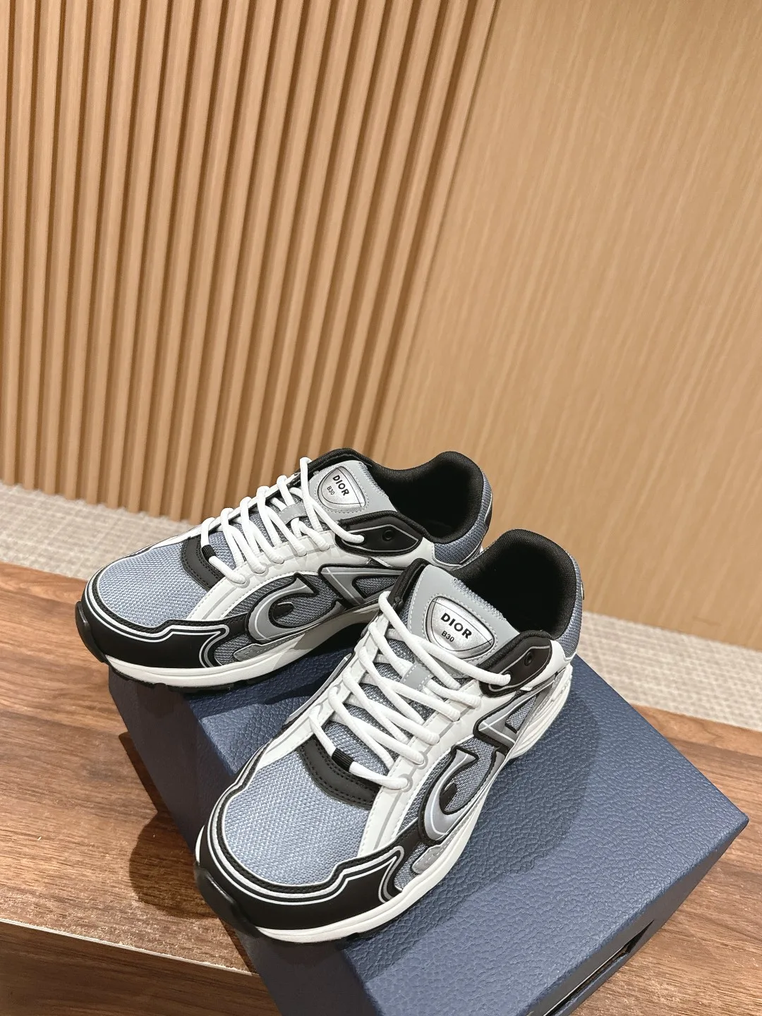 Dior Smooth Sneakers in Grey · view 3