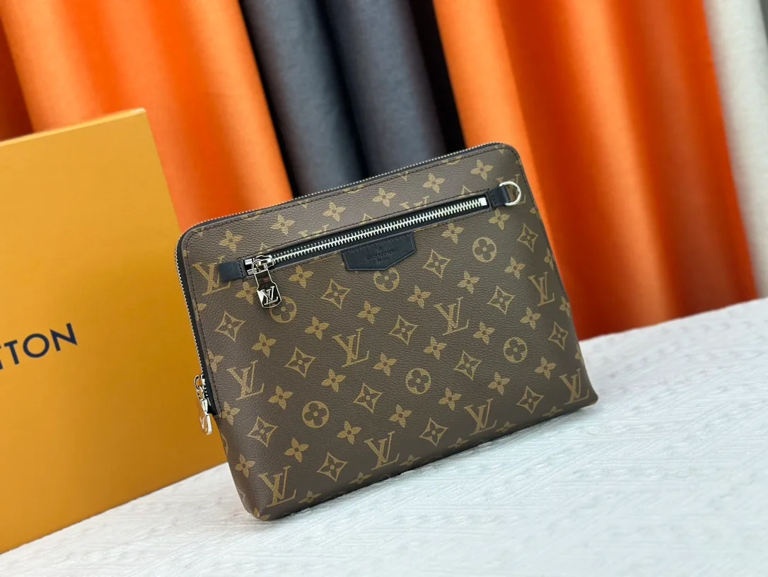 Louis Vuitton Canvas Clutch in Brown · view 2