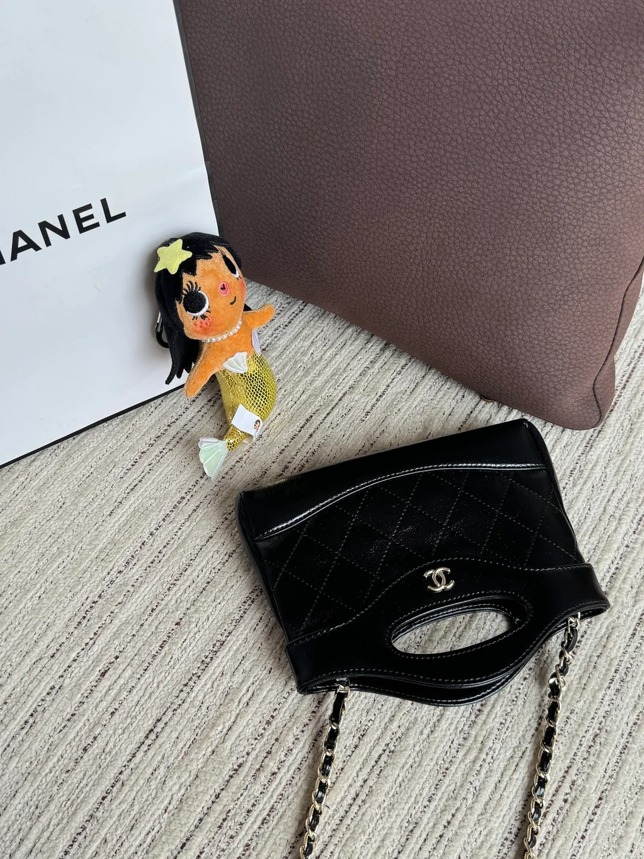 Chanel Quilted Top-Handle Mini Bag in Black · view 8