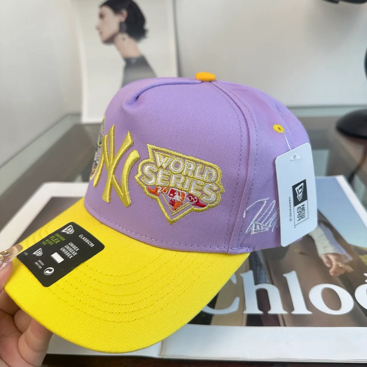 New Era Embroidered Baseball Cap in Purple · view 6