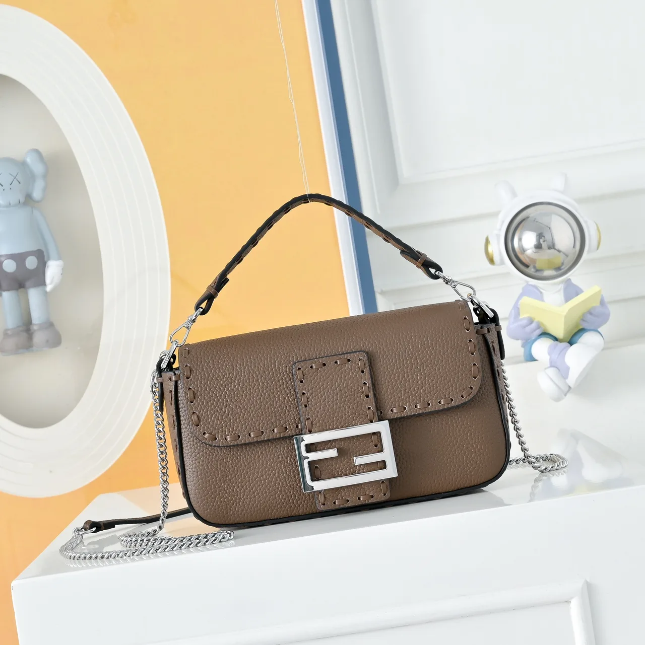 Fendi Baguette Smooth Bag in Brown · view 1