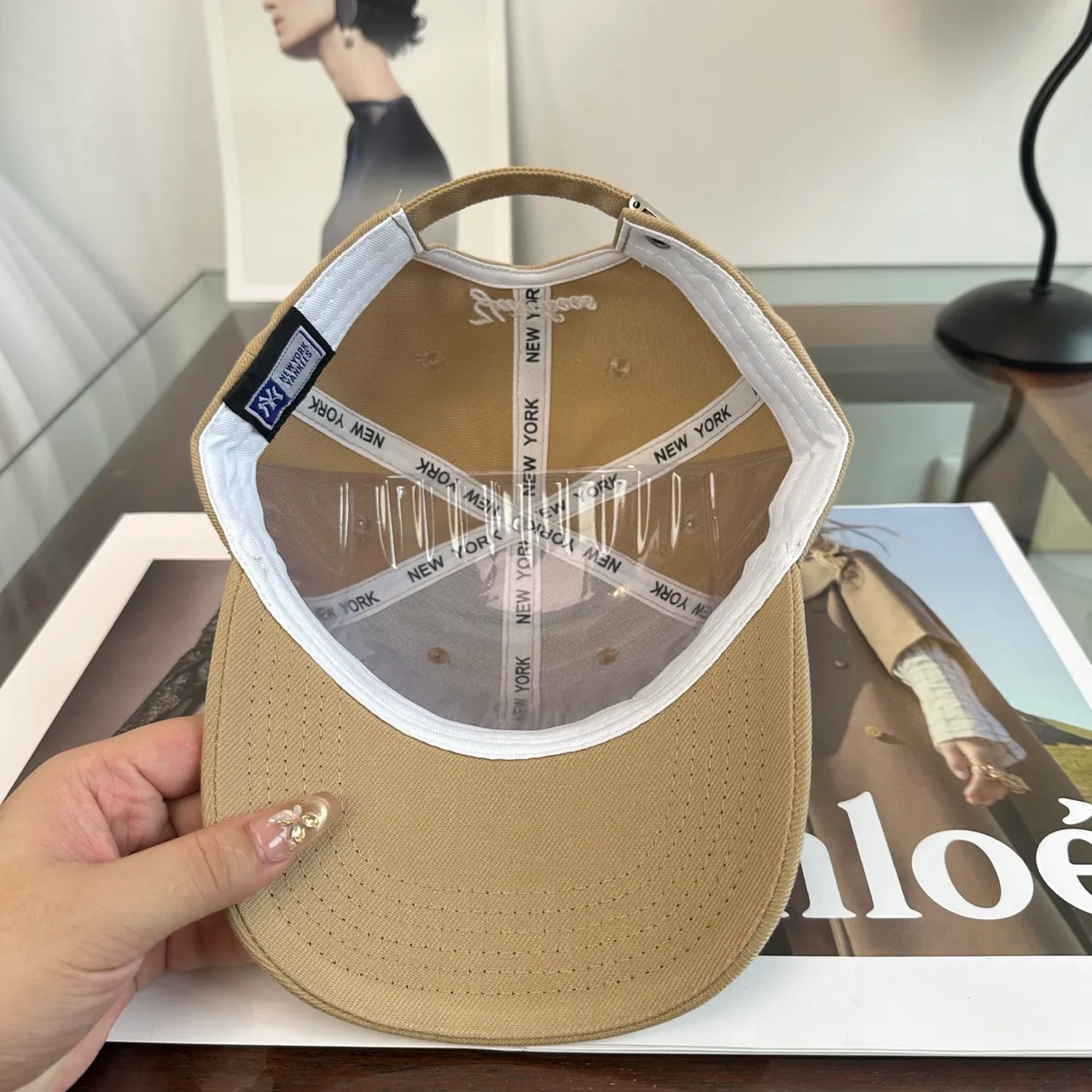 NY Letter Baseball Cap in Brown · view 8