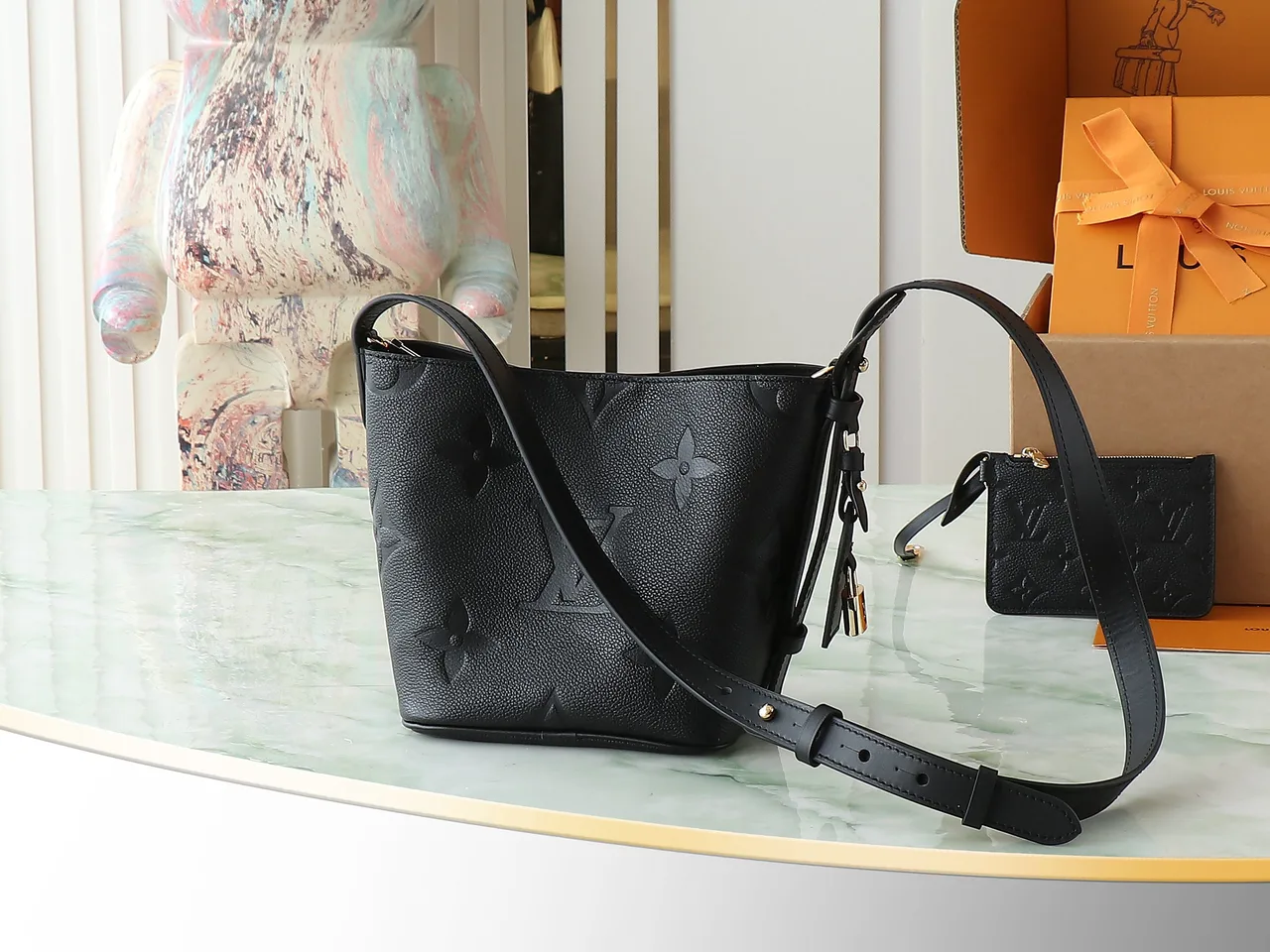 Louis Vuitton Canvas Smooth All In BB Bucket Bag in Black · view 1