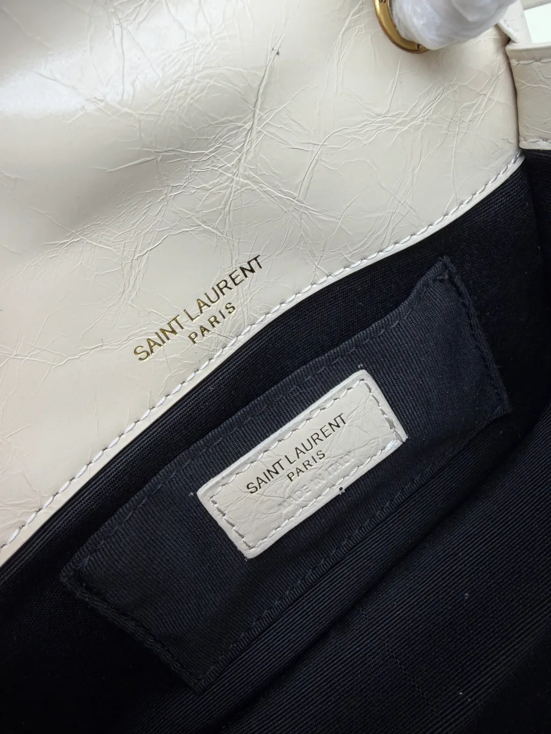 Saint Laurent Sheepskin Shoulder Bag in Beige · view 8