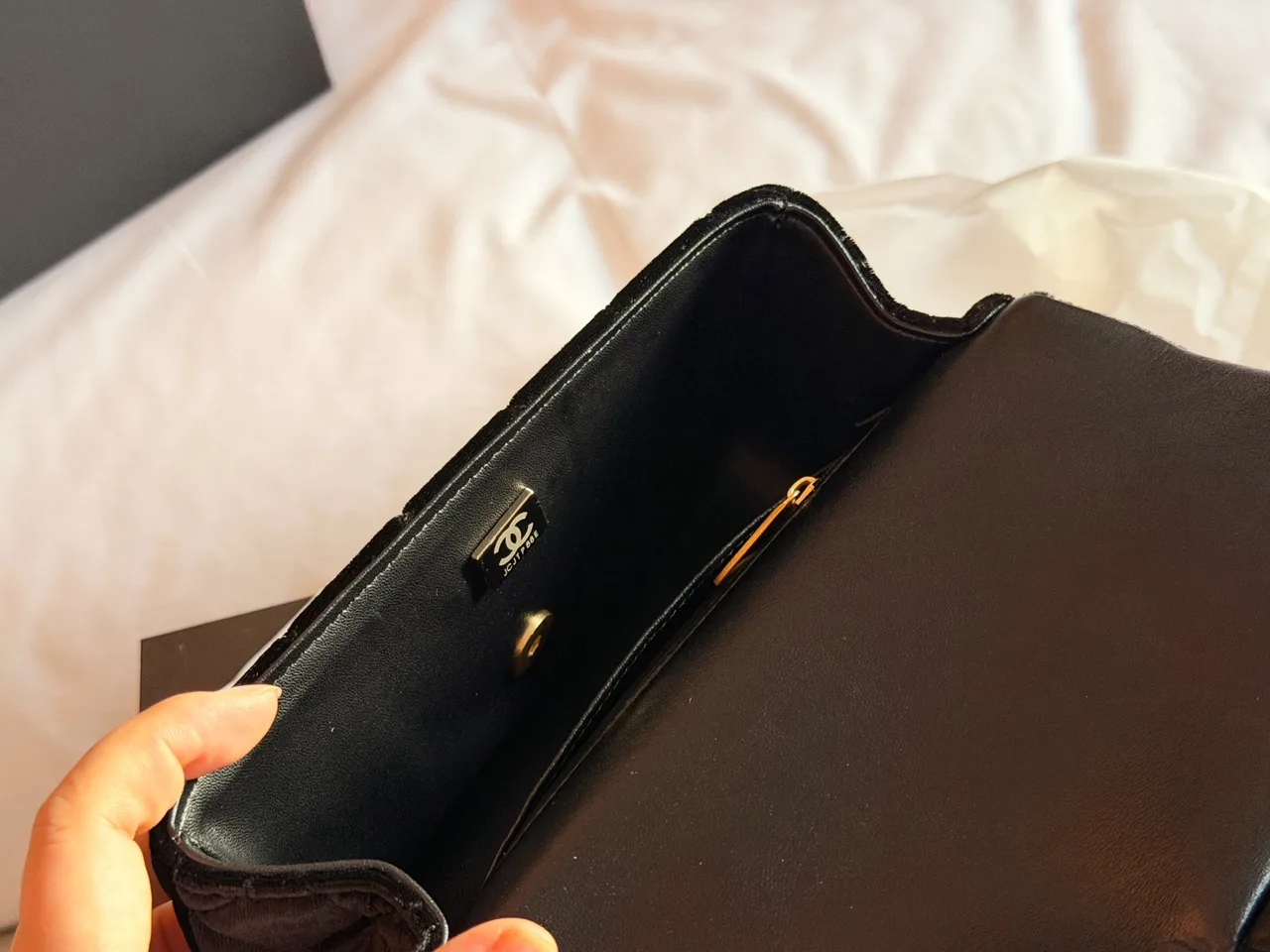Chanel Quilted Glossy Clutch in Black · view 8