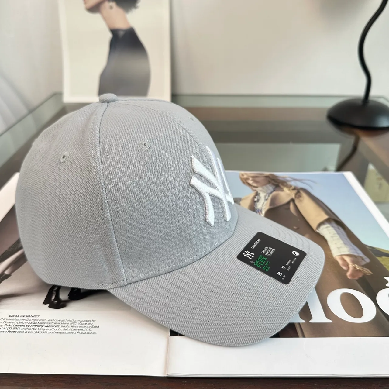 NY Letter Baseball Cap in Black & Grey & White & Brown & Green · view 3