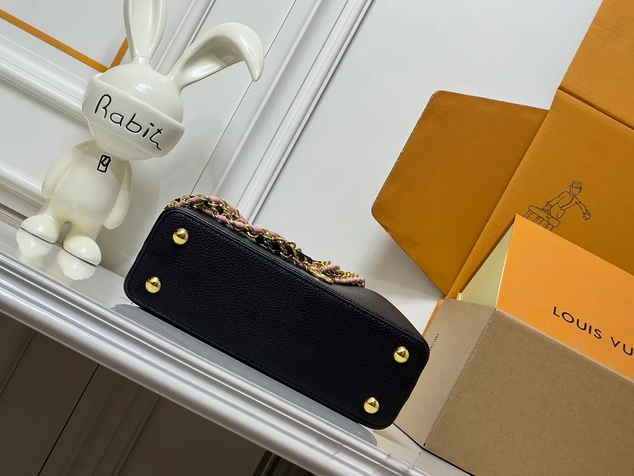 Louis Vuitton Cowhide Top-Handle Bag in Black · view 5