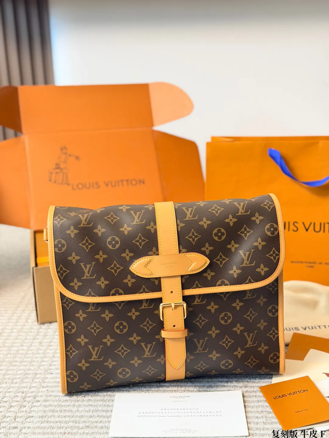 Louis Vuitton Cowhide Canvas Crossbody Bag in Brown · view 2