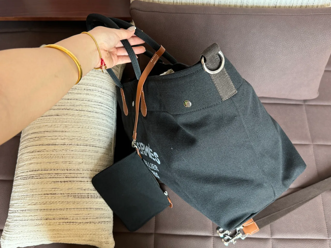 Hermes Aline Tote in Green · view 3