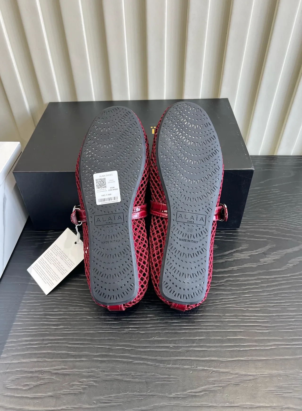Alaia Sheepskin Ballet Flats in Red · view 5