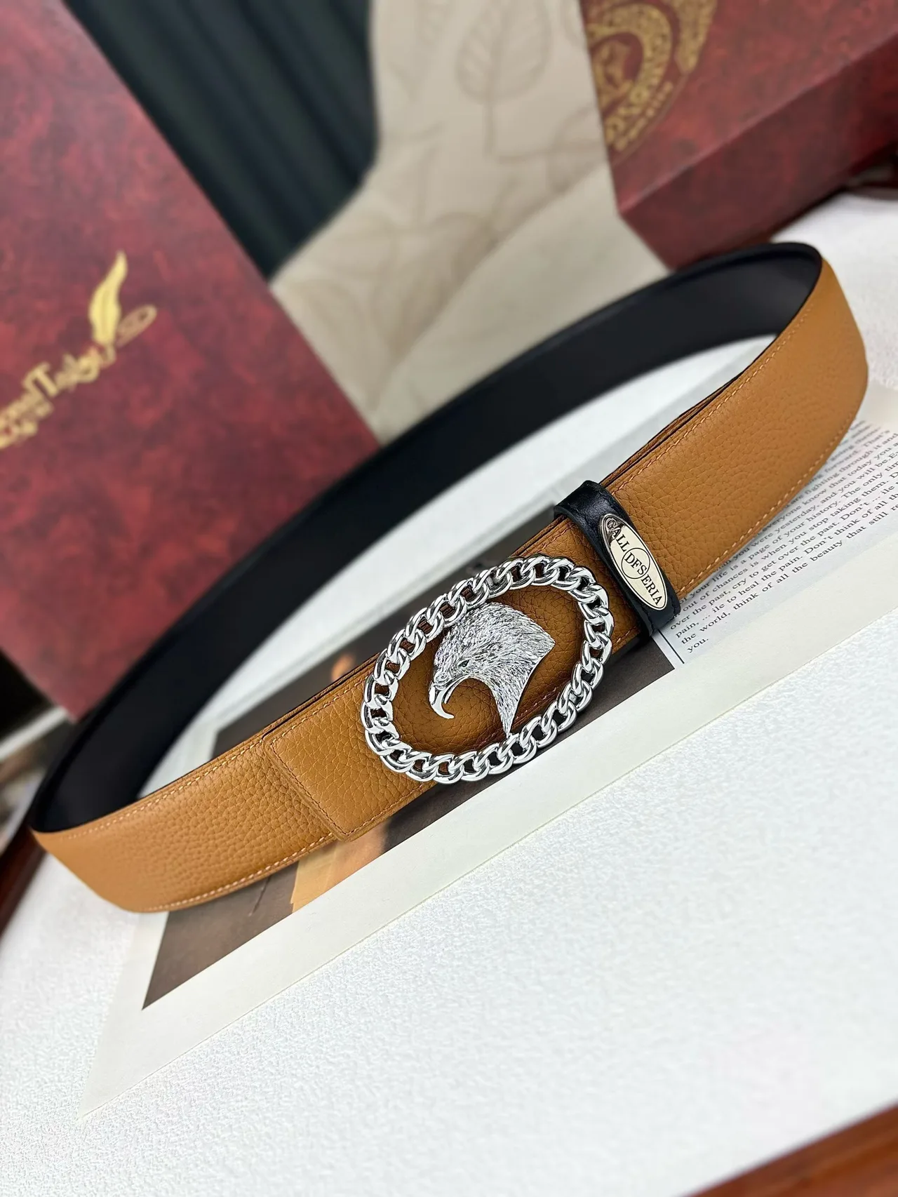 Gall Deseria Eagle Buckle Belt in Brown · view 4