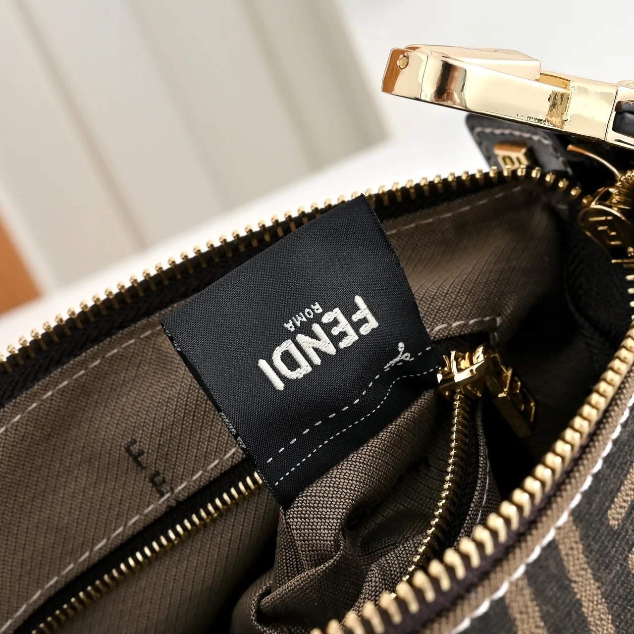 Fendi Canvas Hobo Bag in Brown · view 8