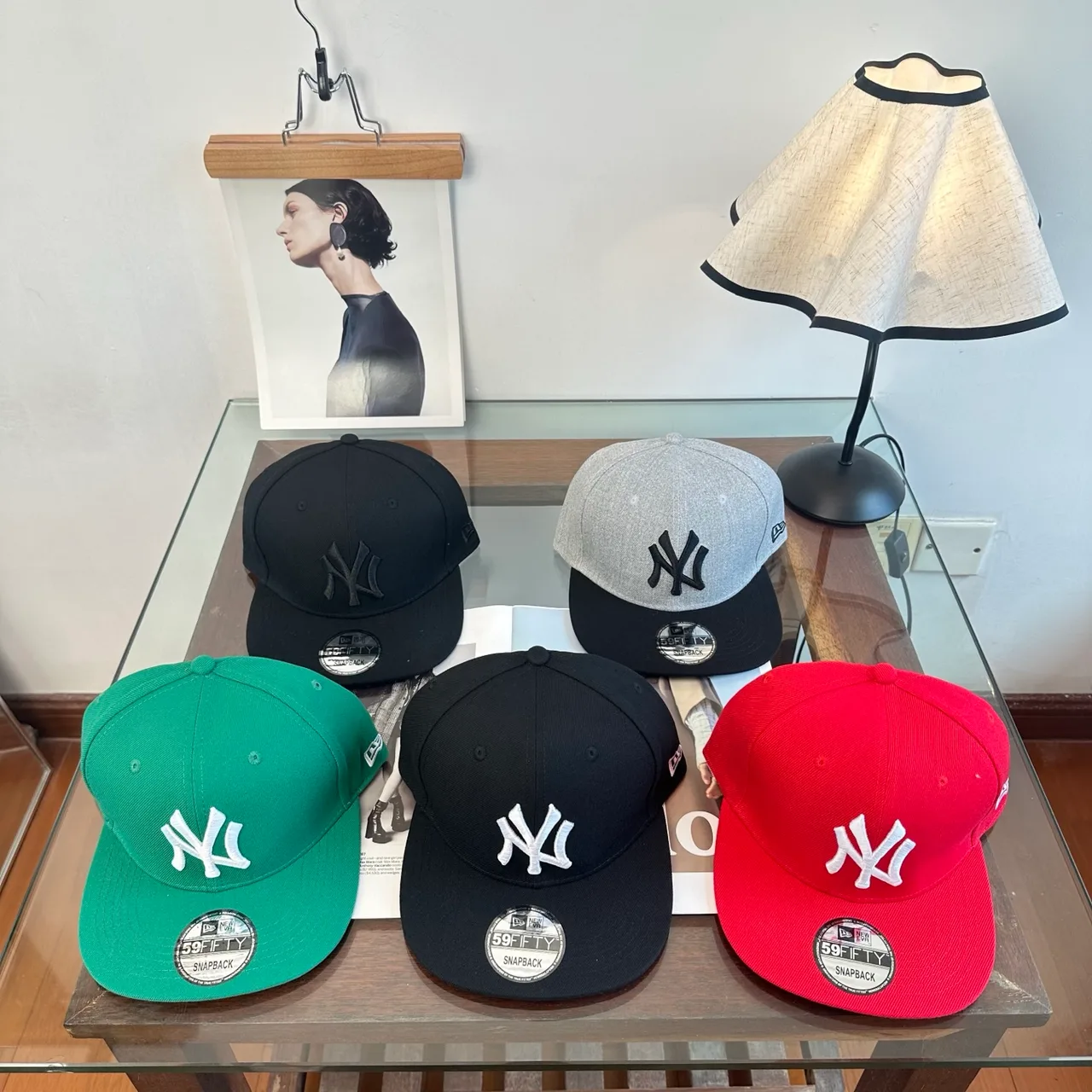 New Era NY Cap in Black & Grey & Green & Red · view 1