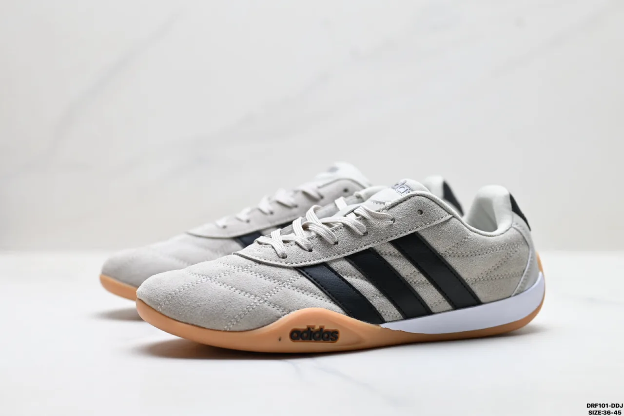Adidas Striped Sneakers in Grey · view 3