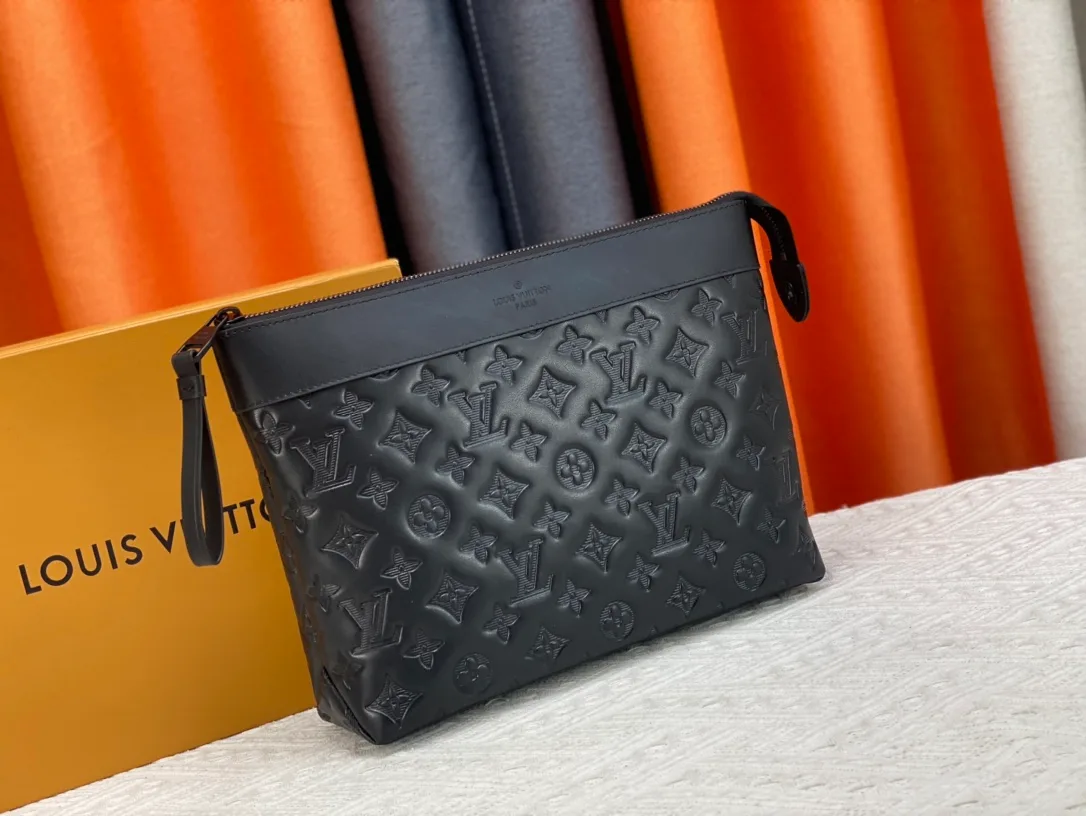 Louis Vuitton Cowhide Clutch in Black · view 2