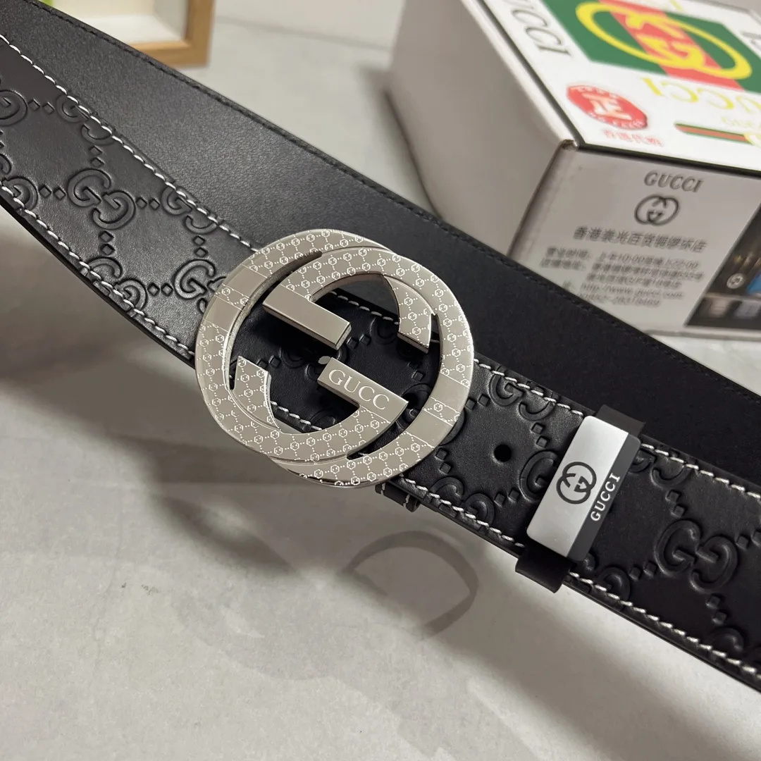 Gucci Cowhide Smooth Belt in Black · view 6