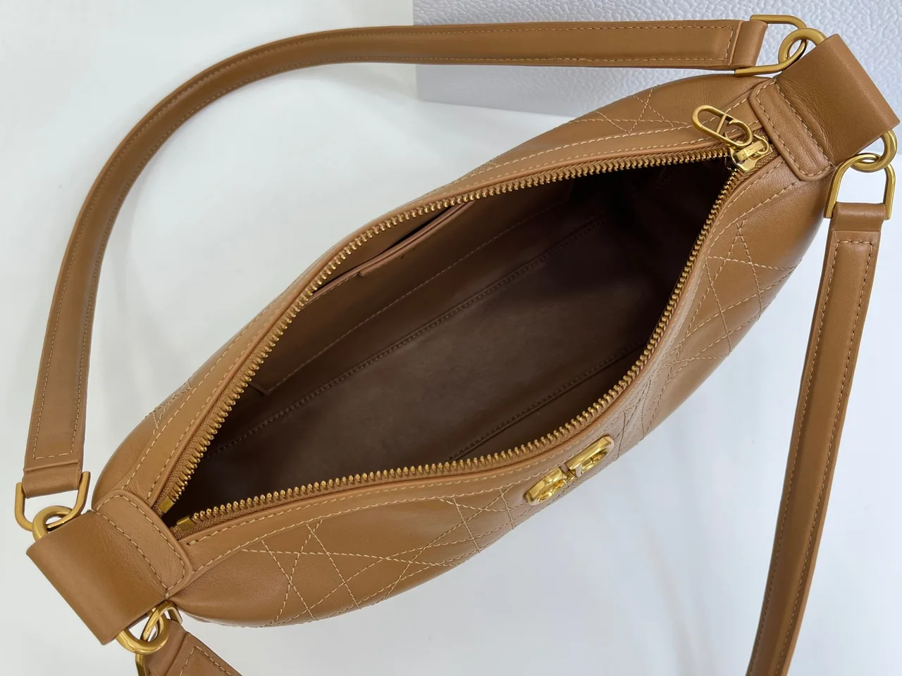 Dior Quilted Hobo Bag in Tan · view 8