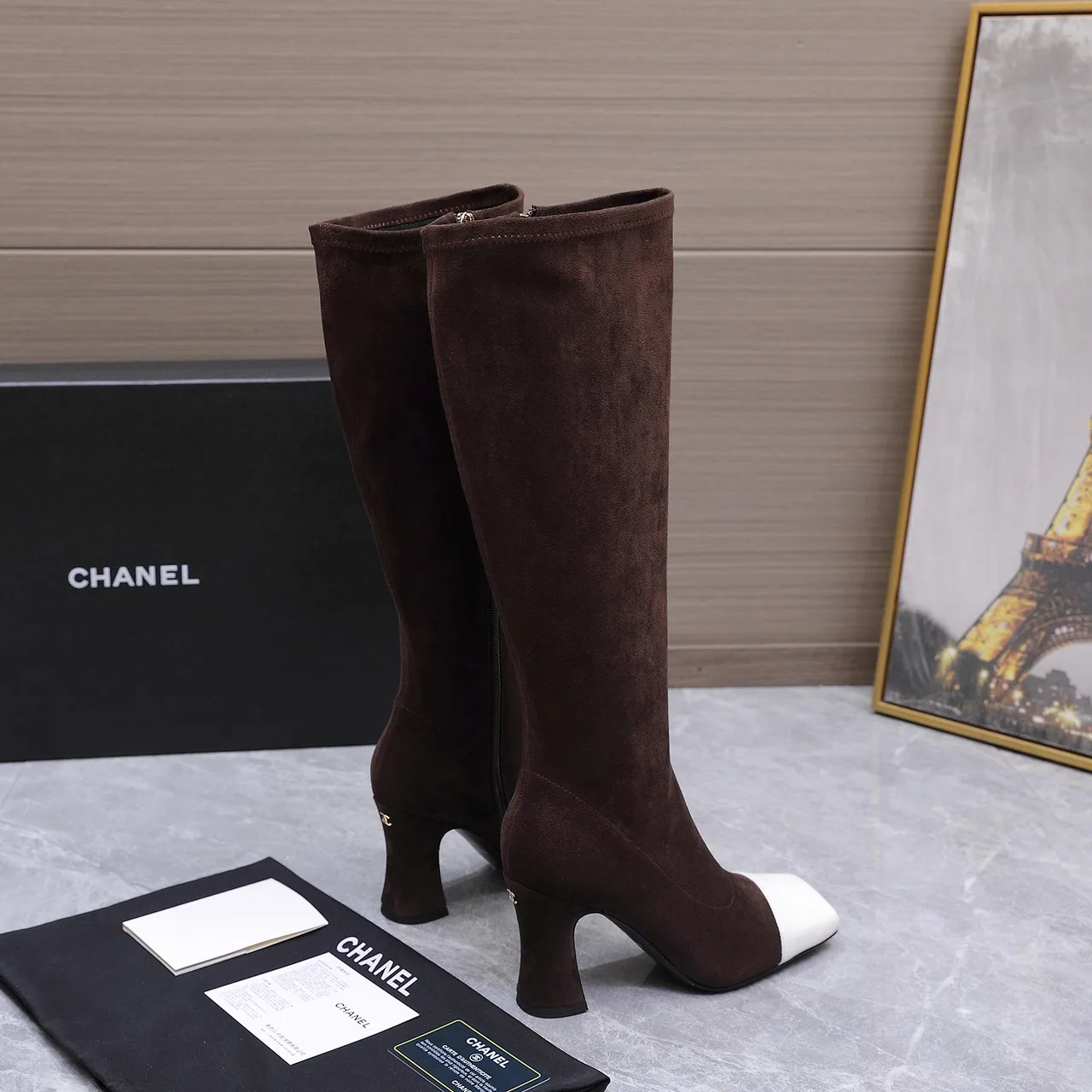 Chanel Cowhide Boots in Brown · view 7