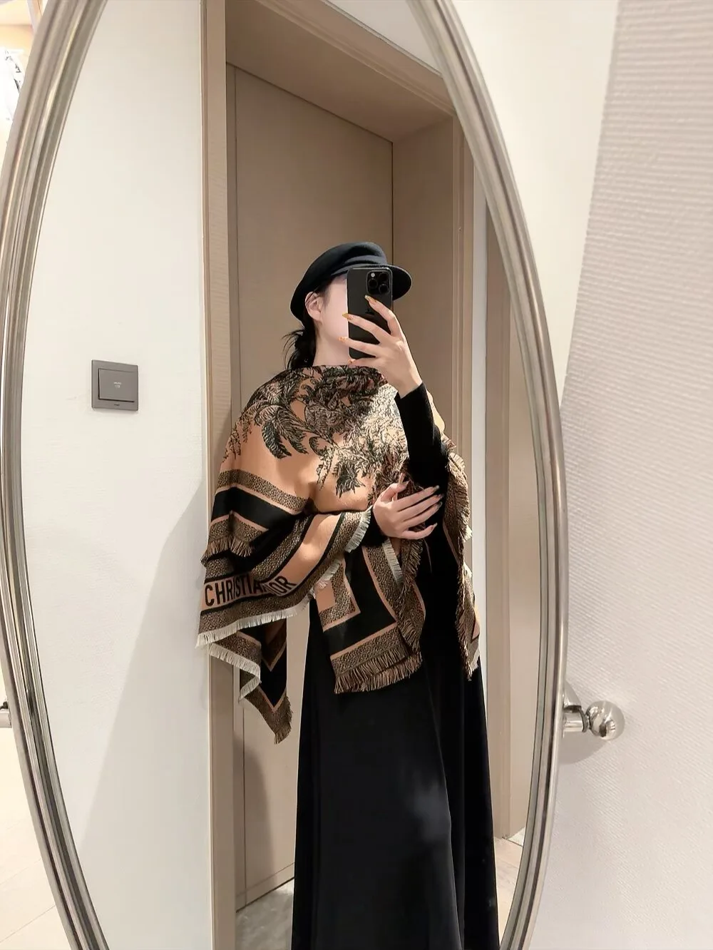Dior Toile Square Scarf in Brown / White · view 4