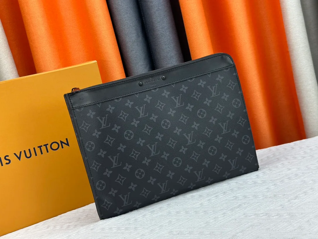 Louis Vuitton Canvas Clutch in Grey · view 2
