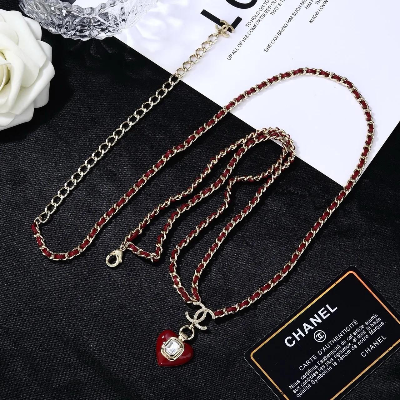 Chanel Chain Belt in Red · view 3