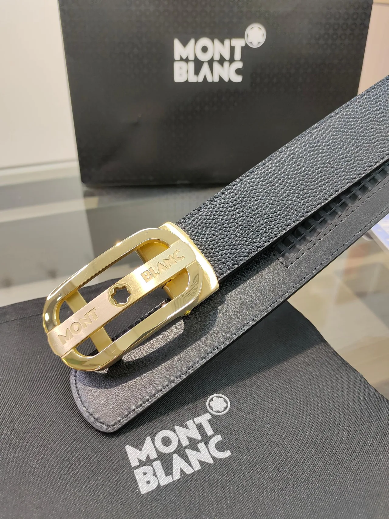 Montblanc Calfskin Belt in Black · view 6