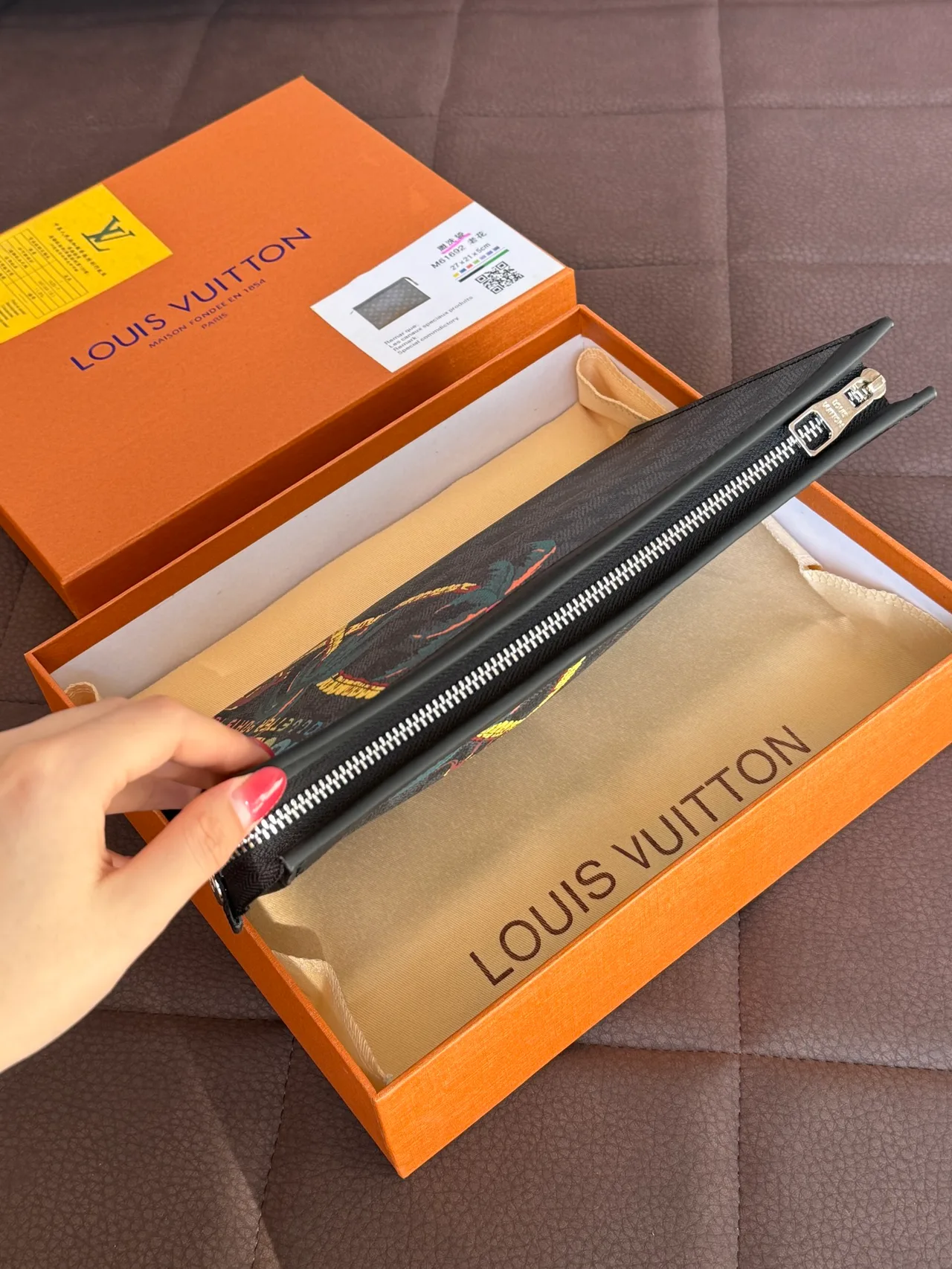 Louis Vuitton Smooth Zip Clutch in Grey · view 4
