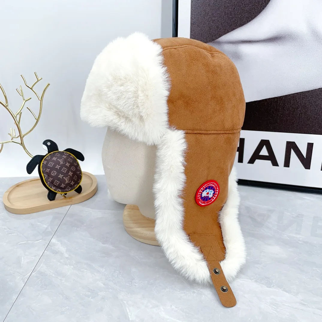Canada Goose Suede Quilted Hat and Gloves Set in Tan · view 5