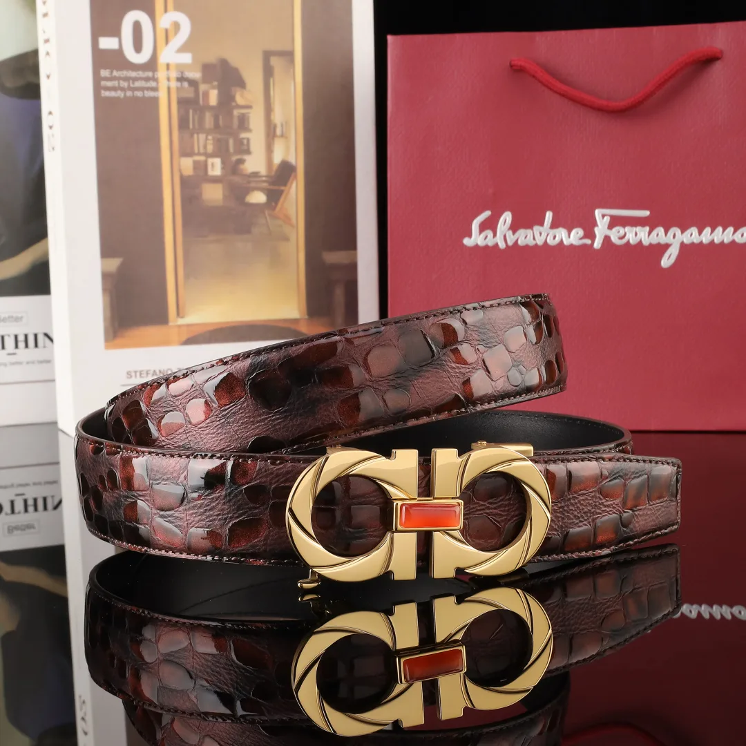 Ferragamo Belt in Black & Brown · view 6