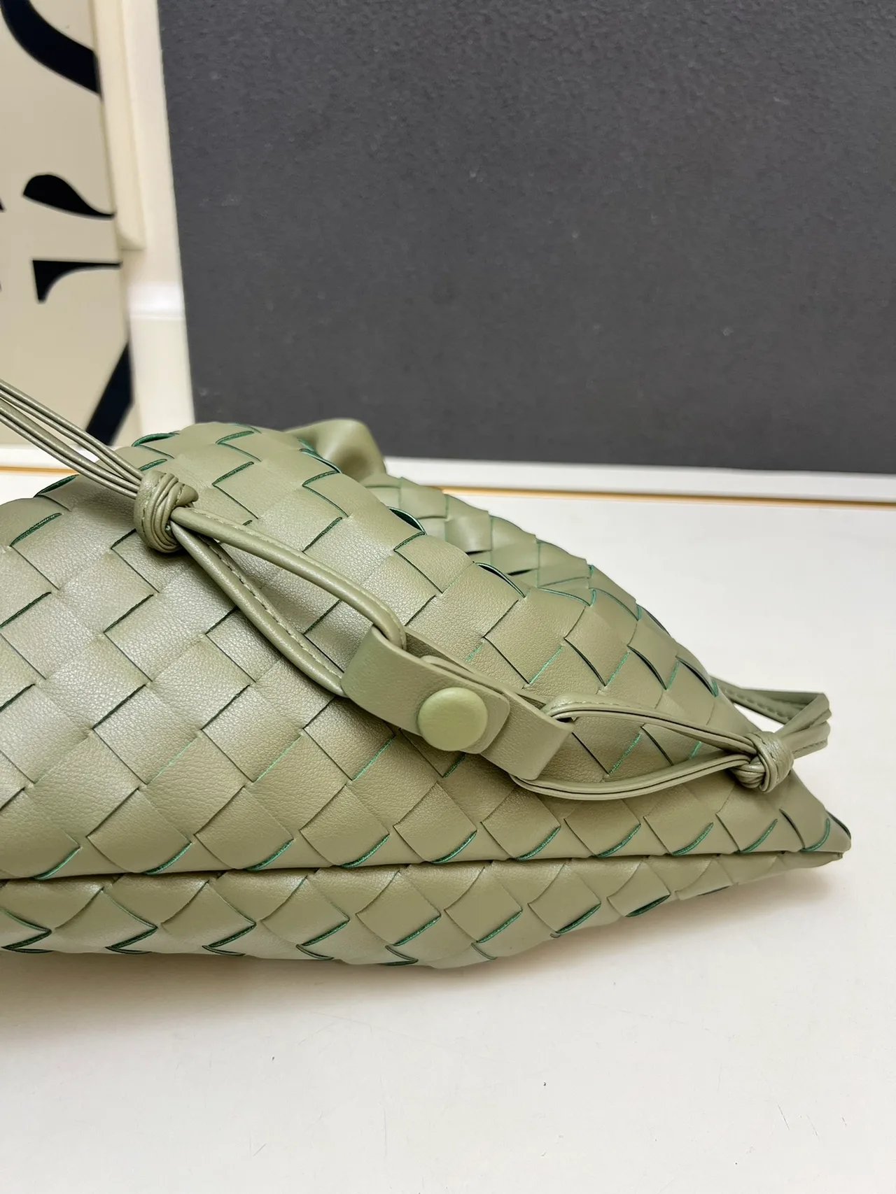 Bottega Veneta Woven Shoulder Bag in Green · view 6