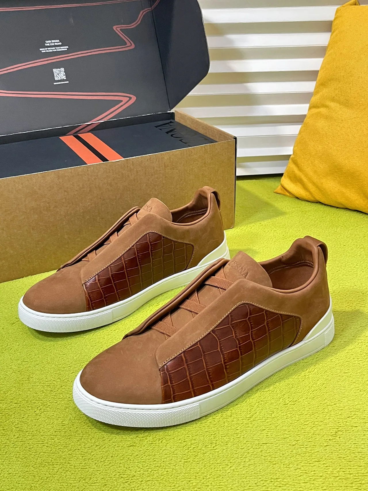 Zegna Triple Stitch Shoes in Brown · view 3