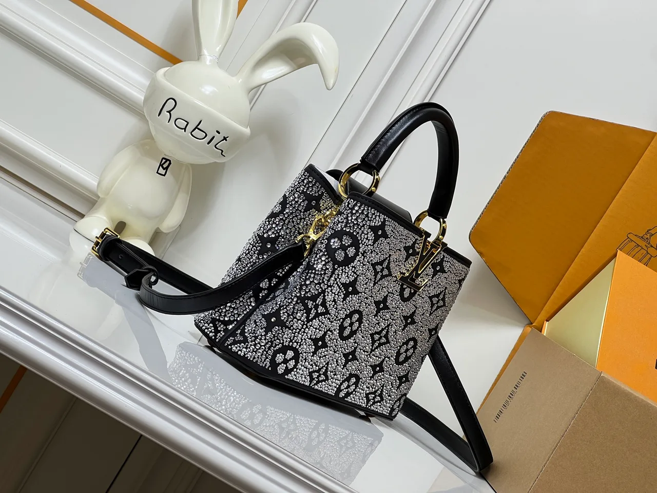 Louis Vuitton Cowhide Top-Handle Bag in Black · view 2