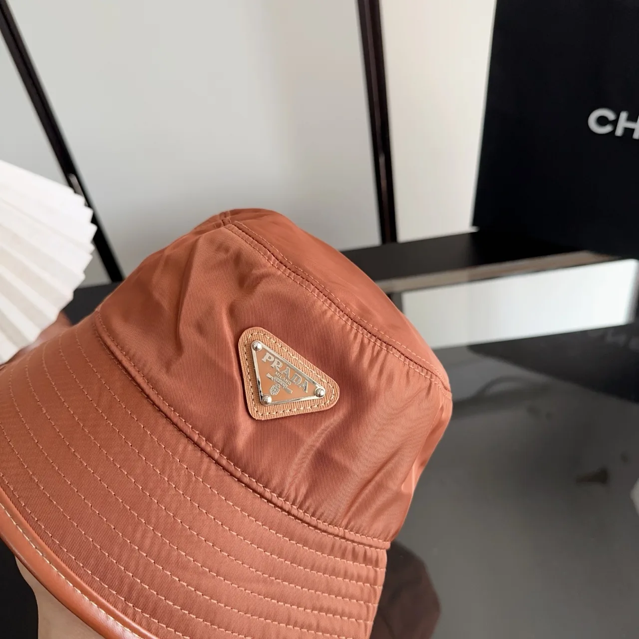 Prada Bucket Hat in Orange · view 6