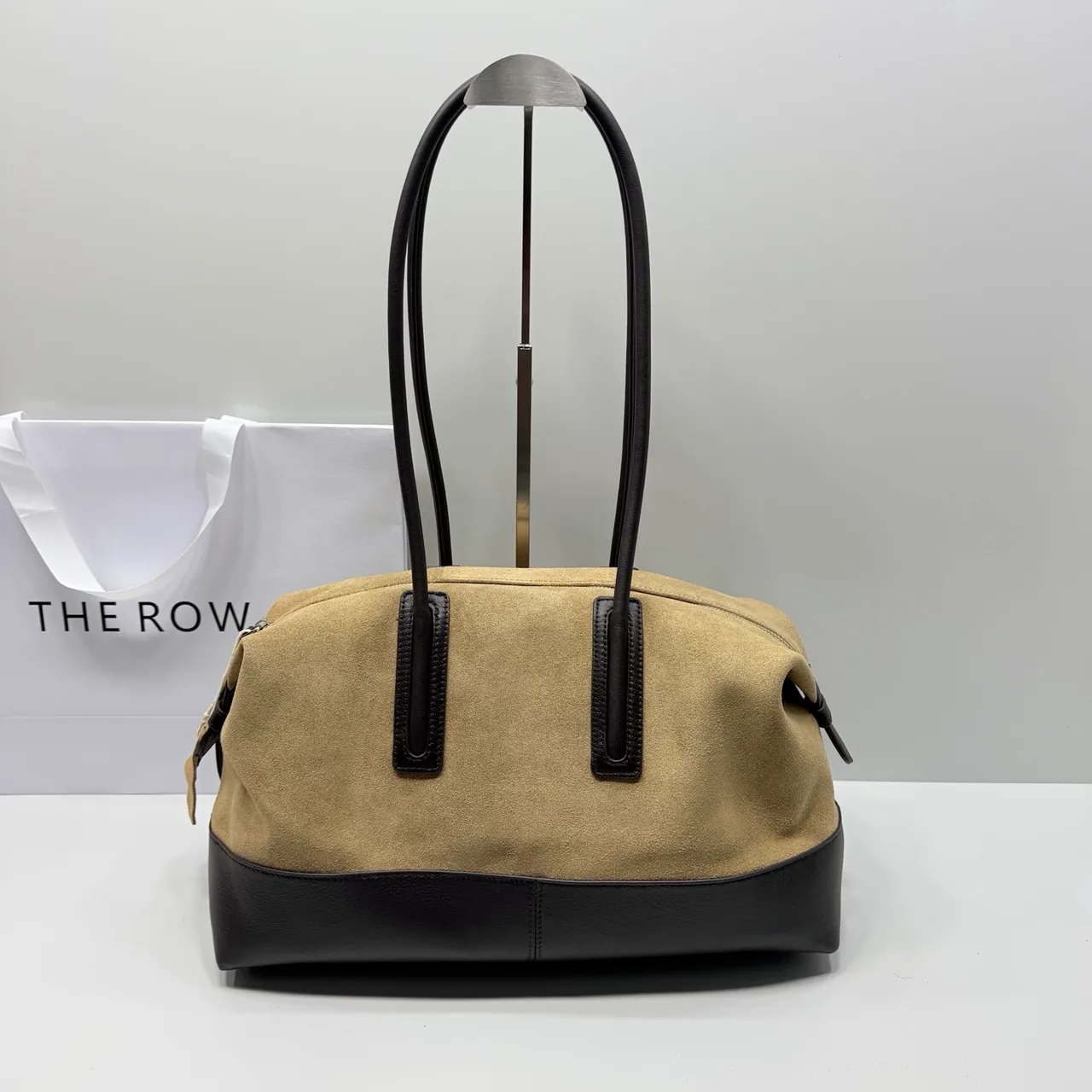 The Row Cowhide Suede Duffel Bag in Beige · view 1