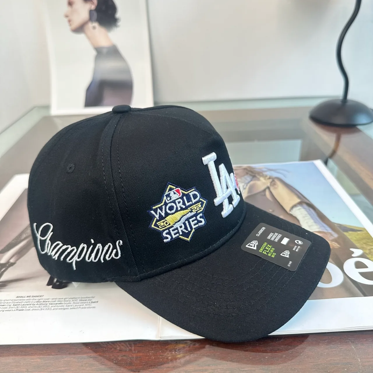 New Era LA Patch Baseball Cap in Black & Beige & Green & Burgundy & White & Purple · view 3