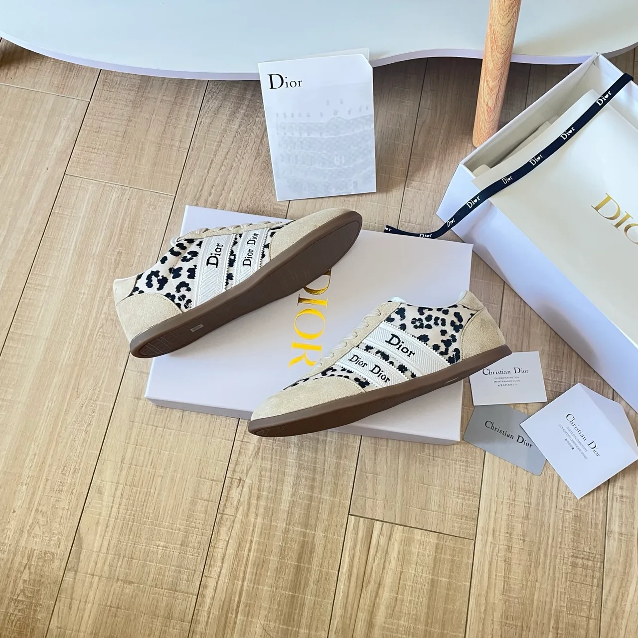 Dior Leather Sneakers in Beige · view 4
