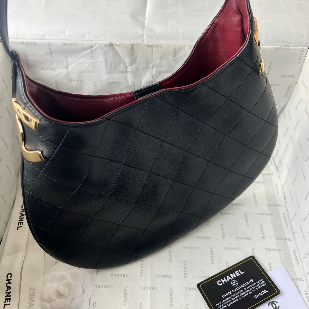 Chanel Quilted Hobo Bag in Black · view 4