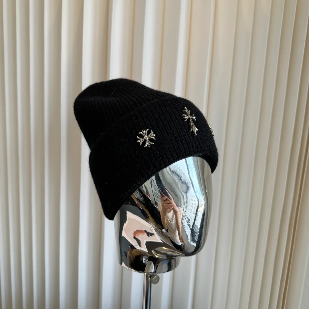 Chrome Hearts Motif Knit Beanie in Black · view 2