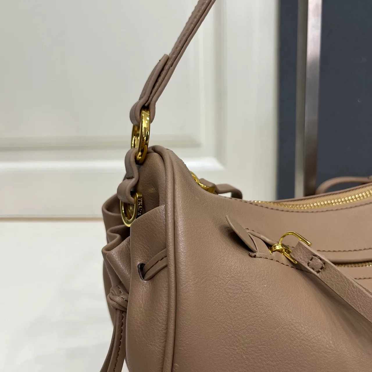 Prada Leather Hobo Bag in Grey · view 5