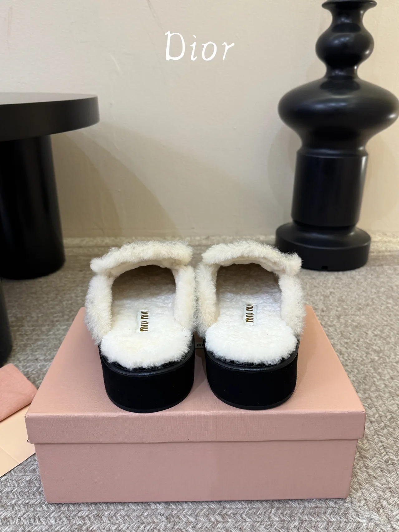 Miu Miu Suede Glossy Lined Loafer Mules in Black · view 6