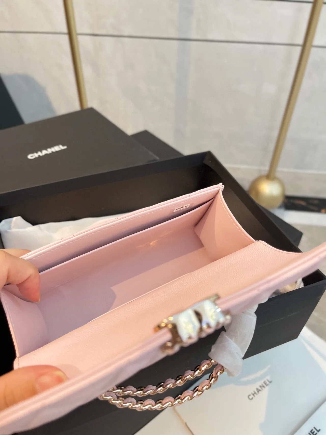Chanel Mini Top-Handle Bag in Pink · view 7