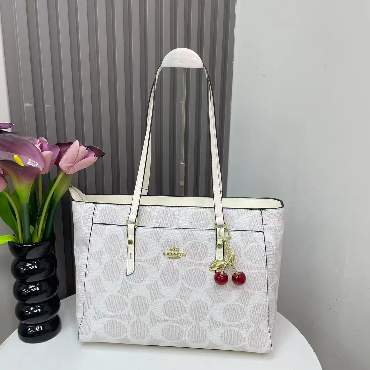 Coach Zip Tote in Black & Brown & Beige & Cream & Pink & White · view 6