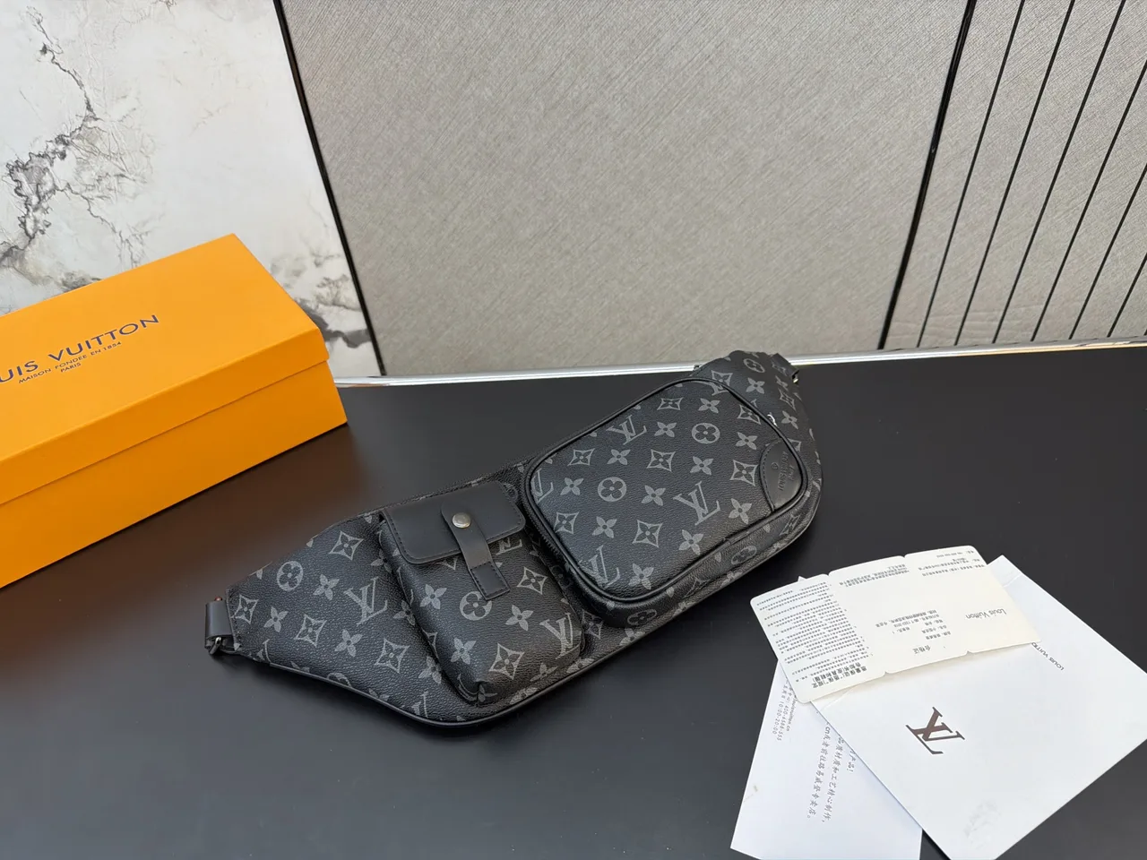Louis Vuitton Multi-Pocket Belt Bag in Brown / Black · view 2