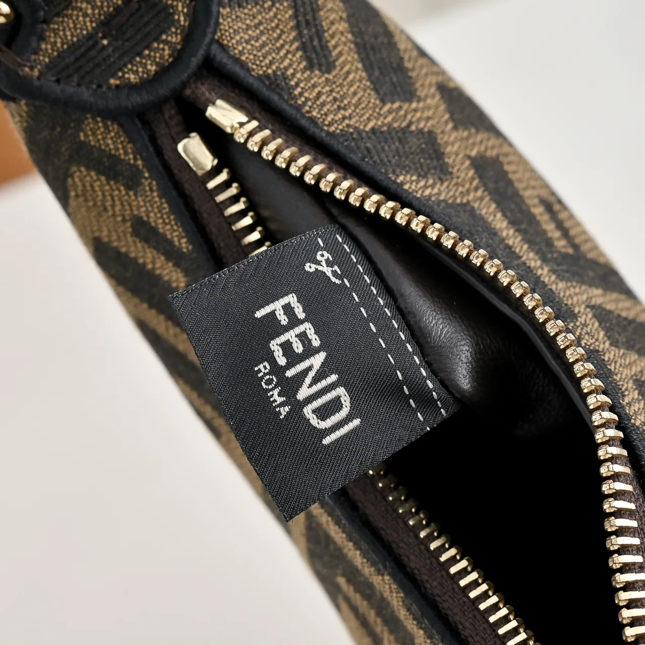 Fendi Embroidered Hobo Bag in Brown · view 8