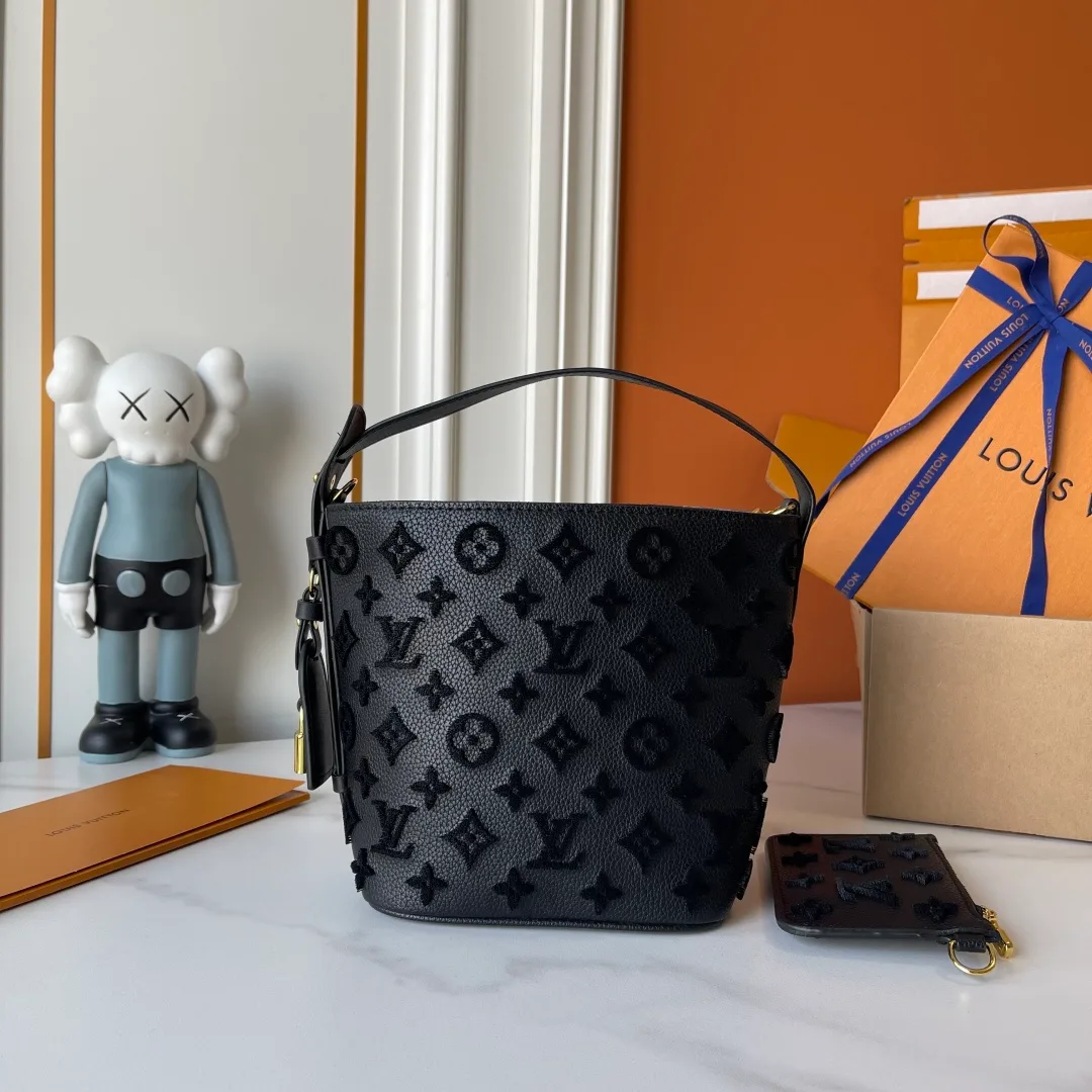 Louis Vuitton Cowhide All In BB Bucket Bag in Black · view 2